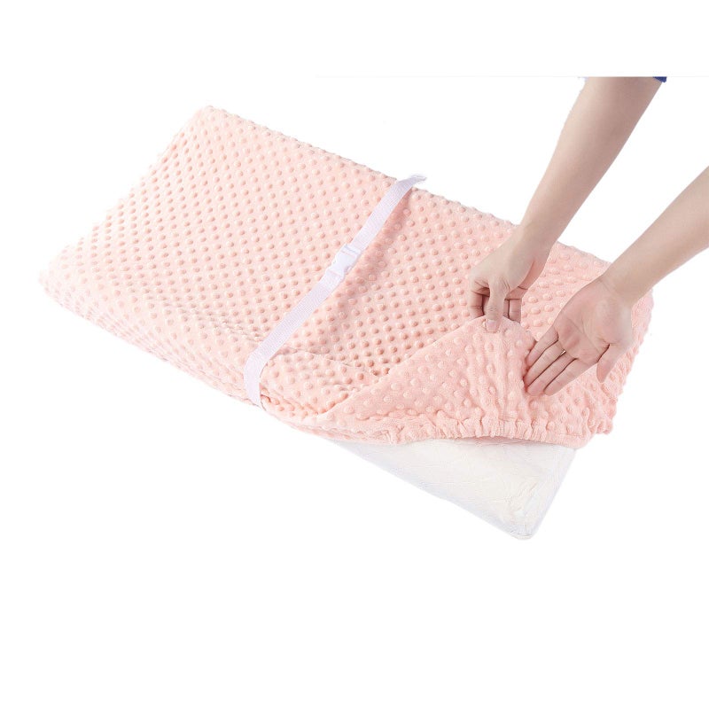 QUENESS Baby Changing Pad Cover, Super Soft Minky Dot Diaper Changing Table Covers for Baby Girls and Boys, Ultra Comfortable, Safe for Babies, Fit 32"/34'' x 16" Pad (Coral Pink) - Image 3